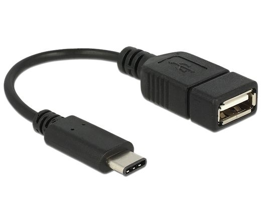 DELOCK Adapter USB Type-C 2.0 dugó > USB 2.0 A típusú hüvely 15 cm fekete (65579)