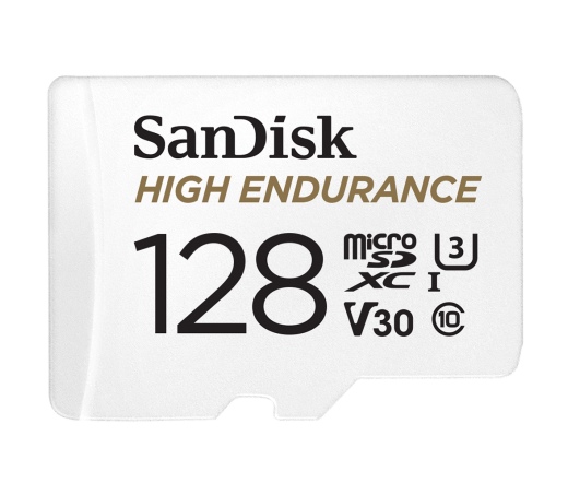 SANDISK microSDXC High Endurance 128GB 100MB/s C10 U3 V30 UHS-I +Adapt.