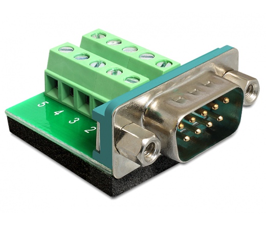 DELOCK Adapter Sub-D 9 pin male > Terminal block 10 pin (65269)