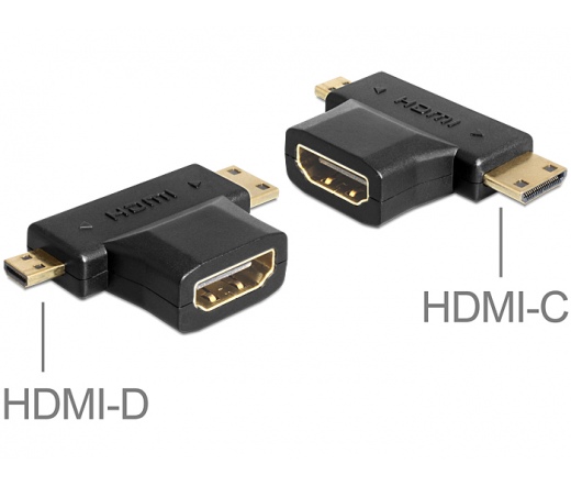 DELOCK Adapter HDMI-A female > HDMI-C + HDMI-D male