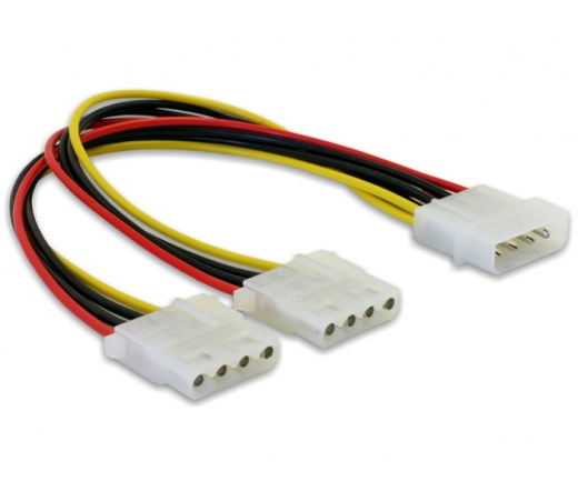 DELOCK Molex Y-Cable tápkábel -> 2x 4pin Molex (82100)