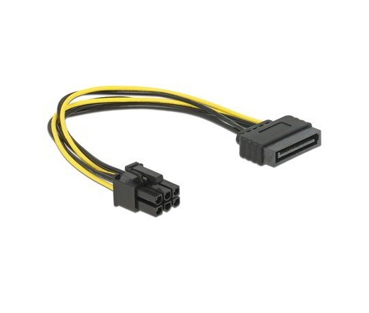 DELOCK Cable Power SATA 15pin -> 6pin PCI Express (82924)