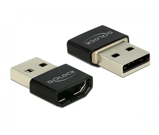 DELOCK Adapter  HDMI-A anya > USB Type-A apa adapter - Fekete (65680)