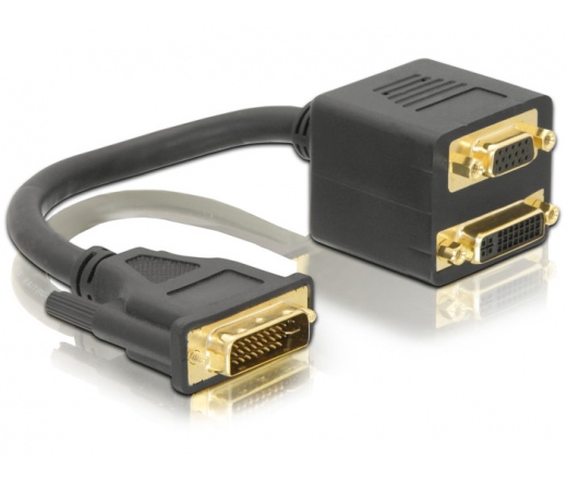 DELOCK Adapter DVI 29 male -> DVI29 + VGA female (65052)