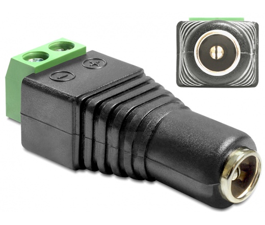 DELOCK Adapter DC 2.1 x 5.5 mm female > Terminal Block 2 pin (65421)