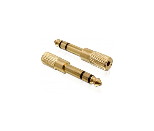 DELOCK Adapter Stereo plug 6.35 mm > Stereo jack 3.5 mm 3 pin metal (65361)