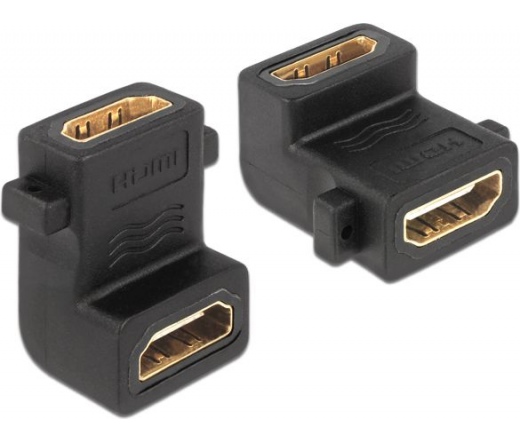 Delock Adapter HDMI A female > female with screw hole 90° angled