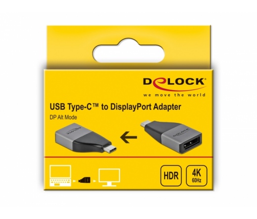 DELOCK USB Type-C - DisplayPort (DP Alt Mode) 4K 60Hz kompakt adapter