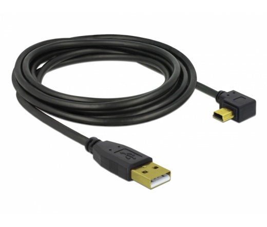 DELOCK Cable USB 2.0-A male -> USB mini-B 5pin male angled 3m (82683)