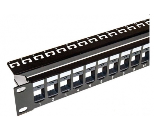 ROLINE Cat.6 19" Keystone Patch Panel, 24 Ports, UTP black