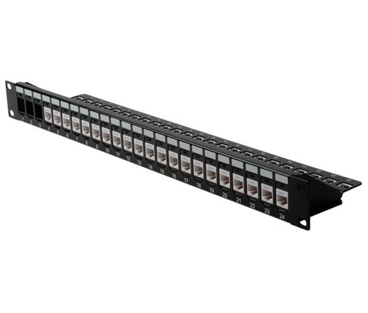 ROLINE Cat.6 19" Keystone Patch Panel, 24 Ports, UTP black