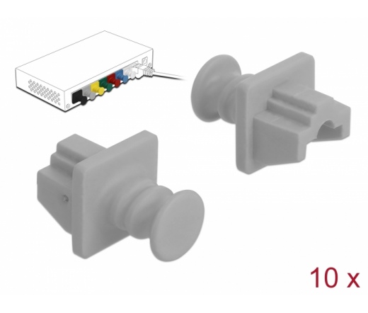 Delock Porvédő az RJ45 hüvely, 10 darab szürke