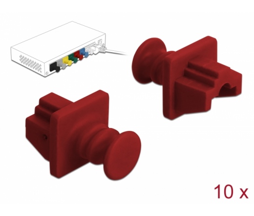 Delock Porvédő az RJ45 hüvely, 10 darab piros