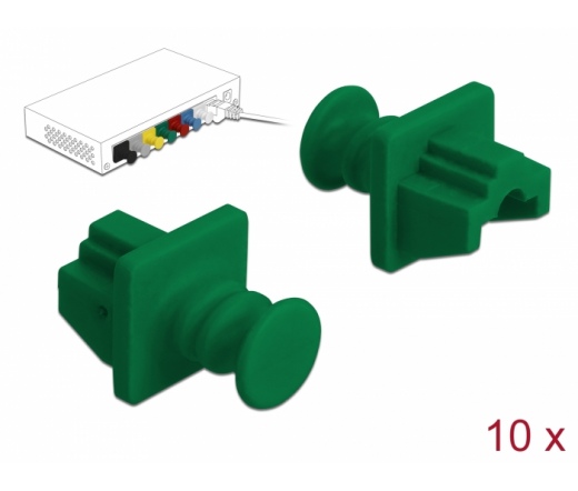 Delock Porvédő az RJ45 hüvely, 10 darab zöld