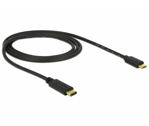 DELOCK Cable USB Type-C 2.0 dugó > USB 2.0 Micro-B típusú dugó 1 m fekete (83602)