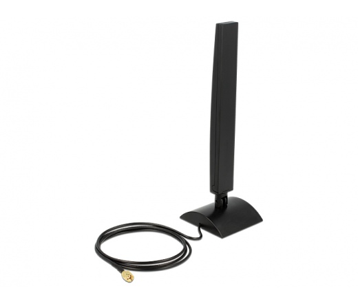 Delock WLAN Antenna 802.11 ac/a/h/b/g/n RP-SMA 4 ~ 6 dBi Omnidirectional With Magnetical Base With T (3 év)