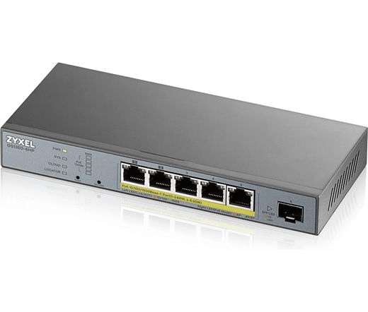 NET ZYXEL GS1350-6HP, 6 Port managed CCTV PoE, long range, 60W, 802.3BT Switch