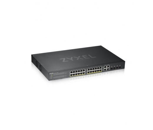 Zyxel 28 Port Smart Managed PoE Switch 24x Gigabit Copper PoE and 4x Gigabit