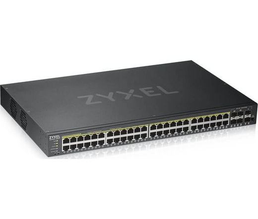 ZyXEL GS1920-48HPv2 48port GbE LAN PoE (375W) 4port Gbe combo RJ45/SFP L2 menedzselhető switch