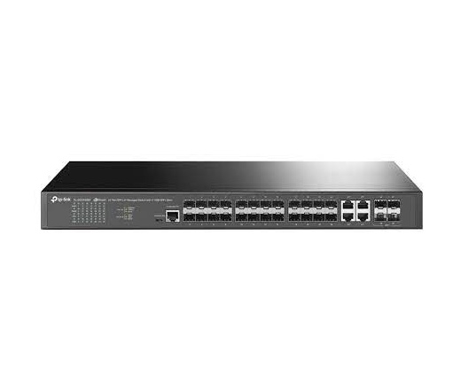 TP-LINK TL-SG3428XF JetStream 24-Port Gigabit L2+ Menedzselhető switch 4 x 10GE SFP+ Slottal