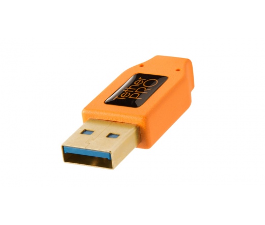 TetherPro USB 3.0 A male to Micro B Right Angle -  15 ORG
