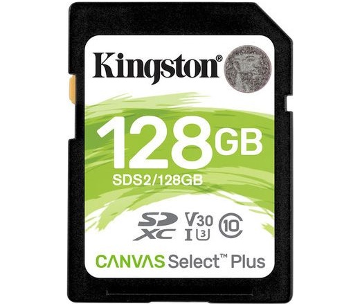 Card SDXC Kingston 128GB Canvas Select Plus 100R C10 UHS-I U3 V30