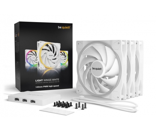 BE QUIET Light Wings 140mm PWM high-speed White Triple-Pack