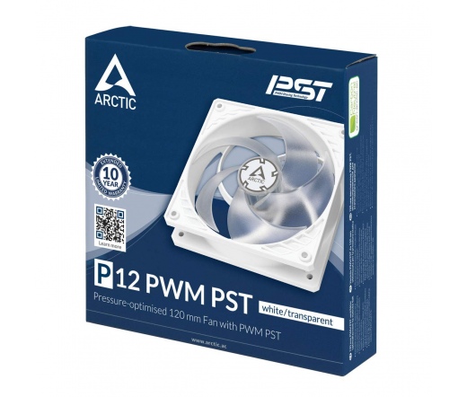 COOLER ARCTIC P12 - White/transparent (PWM, PST)