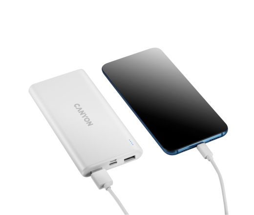 CANYON PB-106 Micro-USB/USB-C 10000mAh - fehér