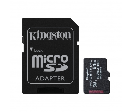 KINGSTON Industrial microSDXC CL10 UHS-I U3 V30 A1 64GB + adapter