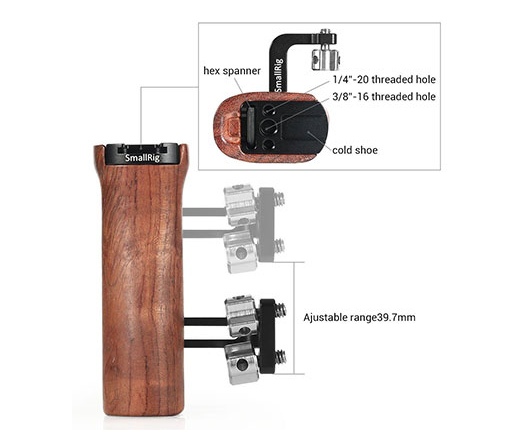 SMALLRIG Wooden Universal Side Handle 2093