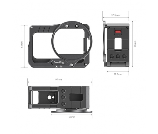 SMALLRIG Vlogging Cage and 52mm Filter Adapter for Insta360 ONE R 4K Edition 2901