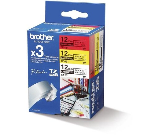 BROTHER P-touch TZE-31M3 3-pack laminált szalag 12mm 8m