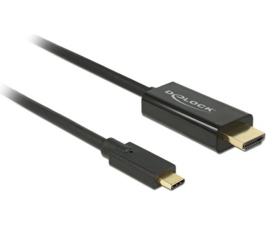 Delock Kábel USB Type-C csatlakozó> HDMI csatlakozó (DP váltakozó mód) 4K 30 Hz, 1 m, fekete (3 év)