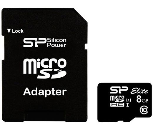 Card MICRO SDHC Silicon Power 8GB UHS-I Elite 1 Adapter (40MB/s | 15MB/s) CL10