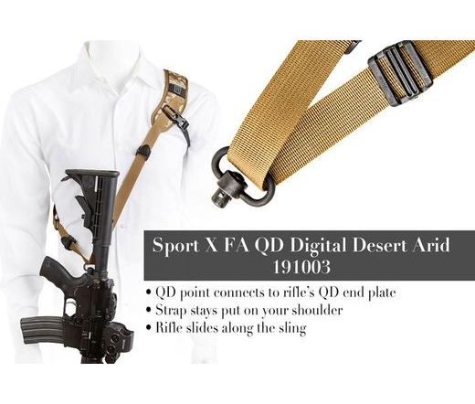 BLACKRAPID Sport X FA Digital Desert Arid Rifle Sling with QD Swivel Locking Carabiner (Single Point)