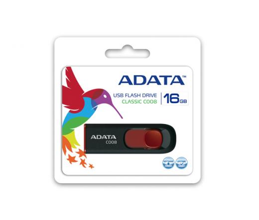 Pendrive 16GB Adata Classic C008 Fekete+Piros USB2.0