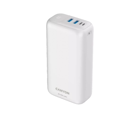 CANYON PB-301 Power Bank 30000mAh PD/QC fehér