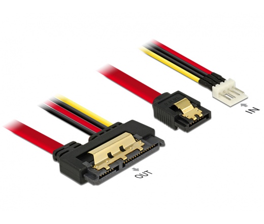 Delock Cable SATA 6 Gb/s 7pin receptacle+Floppy 4pin power male>SATA 22pin 30cm