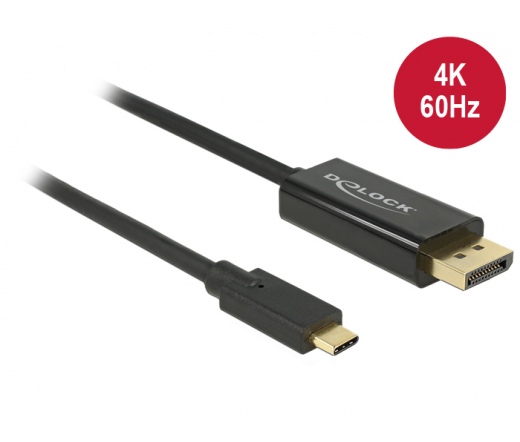 Delock kábel USB Type-C male to Displayport male (DP Alt Mode) 4K 60Hz, 2m