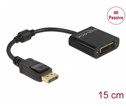 DELOCK Adapter DisplayPort 1.2 apa / DVI anya 4K passzív fekete