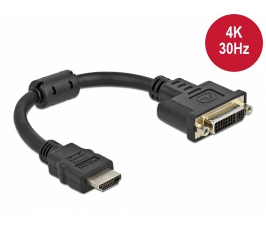 DELOCK Átalakító HDMI-A male to DVI 24+5 female 4K 30Hz, 20cm