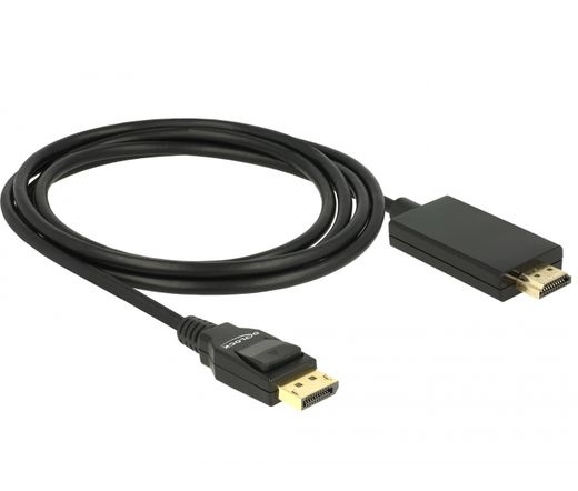 KAB Delock 85317 Kábel Displayport 1.2 dugó > High Speed HDMI-A dugó passzív 4K - 2 m - fekete