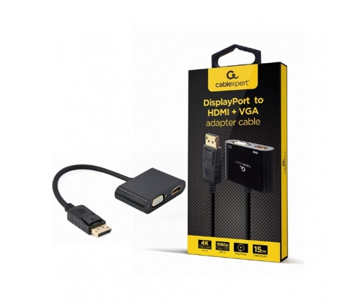 GEMBIRD HDMI male to HDMI female + VGA female + audio black