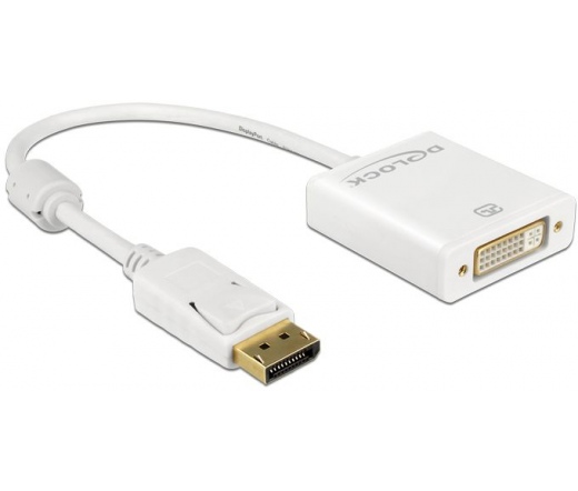 DELOCK Adapter Displayport 1.2-dugós csatlakozó > DVI-csatlakozóhüvely 4K aktív fehér (62600)