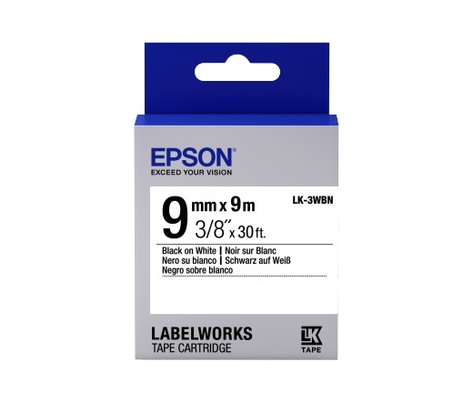 EPSON Label Cartridge Standard LK-3WBN Standard Black/White 9mm (9m)