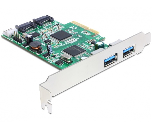 I/O DELOCK PCI-E -> 2x USB 3.0 external, 2x SATA 6Gb/s (89359)