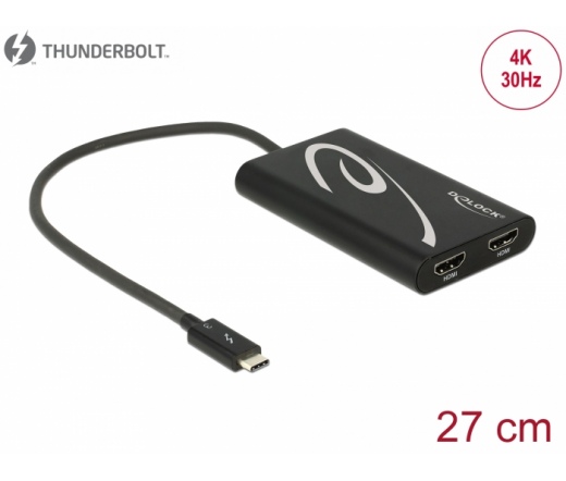 DELOCK Adapter Thunderbolt (3x) -> 2x HDMI 4K 30Hz St/Bu