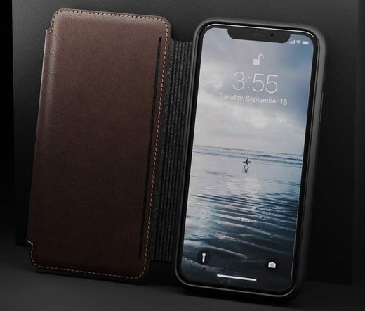 Nomad Tri-Folio Leath Rustic Brown (iPhone XS)