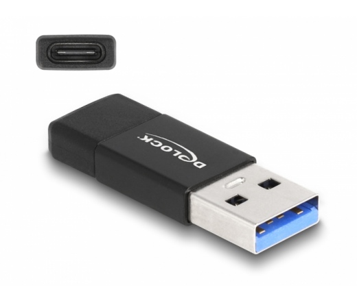 DELOCK USB 3.2 Gen 2 adapter Type-A apa Type-C anya aktív fekete